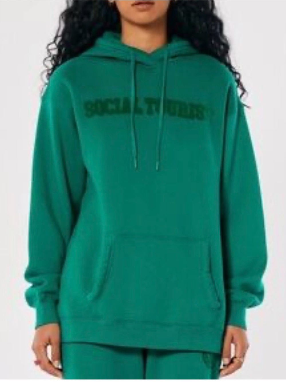 Hollister Social Tourist green oversized logo hoodie size XL